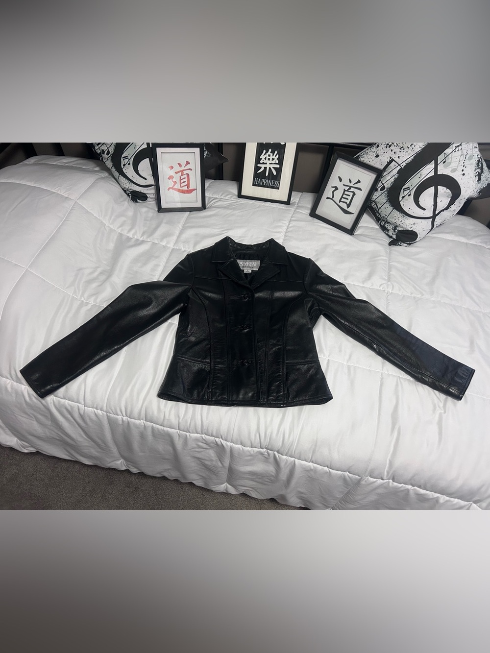Wilsons Leather Women's Black Button-Front Leather Jacket